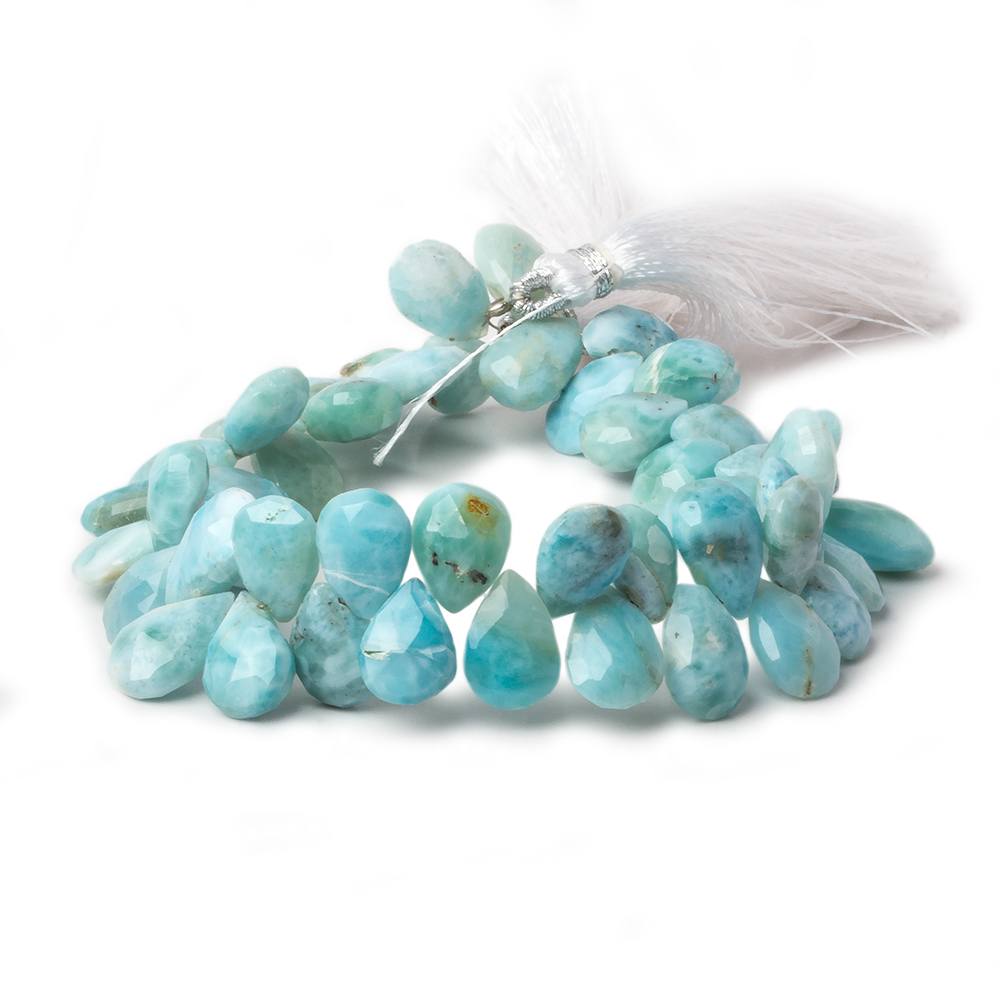 6x9mm Larimar faceted pear briolette beads 8 inch 49 pieces A (ONLINE ORDER ONLY)