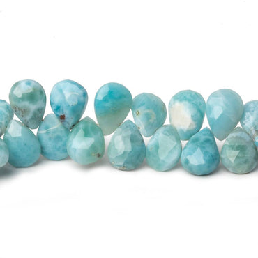 6x9mm Larimar faceted pear briolette beads 8 inch 49 pieces A (ONLINE ORDER ONLY)