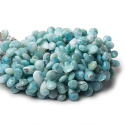 6x9mm Larimar faceted pear briolette beads 8 inch 49 pieces A (ONLINE ORDER ONLY)