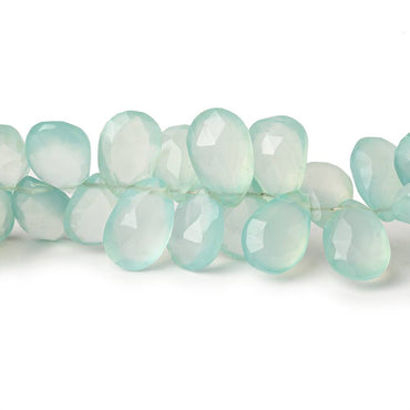 9x7-12x8mm Seafoam Green Chalcedony faceted pears 7.5 inch 63 beads AAA (ONLINE ORDER ONLY)
