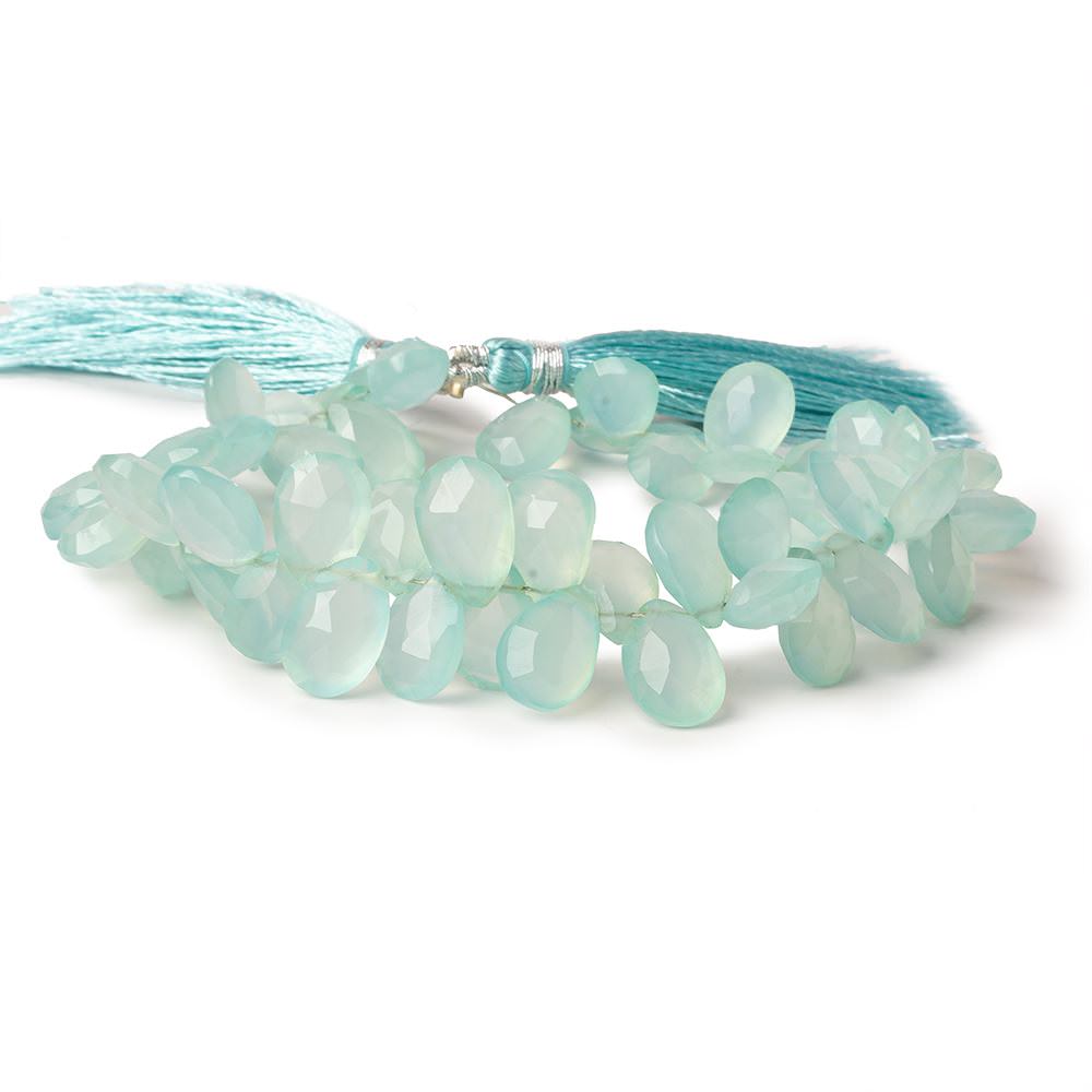 9x7-12x8mm Seafoam Green Chalcedony faceted pears 7.5 inch 63 beads AAA (ONLINE ORDER ONLY)