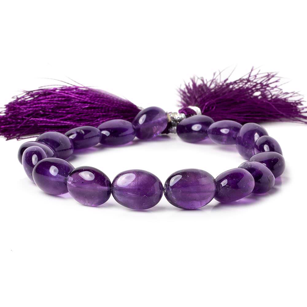 9x7-12x9mm Amethyst HydroQuartz plain ovals 8 inch 17 pieces (ONLINE ORDER ONLY)