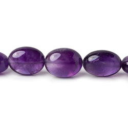 9x7-12x9mm Amethyst HydroQuartz plain ovals 8 inch 17 pieces (ONLINE ORDER ONLY)