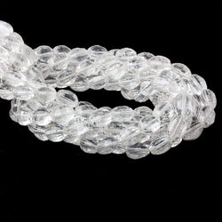 9x7-12x9mm Crystal Quartz checkerboard faceted nuggets 16 inch 40 beads AA (ONLINE ORDER ONLY)