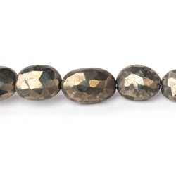 9x7-12x9mm Pyrite Straight Drilled Faceted Oval 8 inch 18 Beads (ONLINE ORDER ONLY)