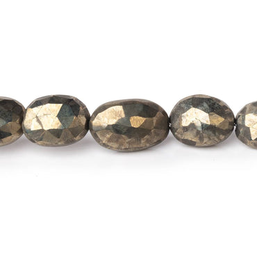 9x7-12x9mm Pyrite Straight Drilled Faceted Oval 8 inch 18 Beads (ONLINE ORDER ONLY)