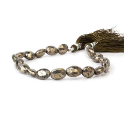 9x7-12x9mm Pyrite Straight Drilled Faceted Oval 8 inch 18 Beads (ONLINE ORDER ONLY)