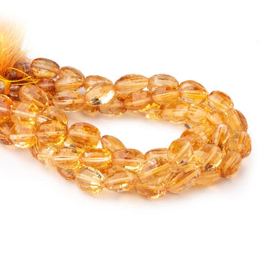 9x7-13x9mm Citrine Checkerboard Faceted Ovals 8 inches 18 beads (ONLINE ORDER ONLY)