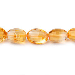 9x7-13x9mm Citrine Checkerboard Faceted Ovals 8 inches 18 beads (ONLINE ORDER ONLY)