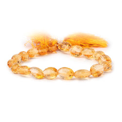 9x7-13x9mm Citrine Checkerboard Faceted Ovals 8 inches 18 beads (ONLINE ORDER ONLY)