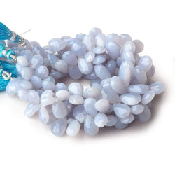 9x7-13x9mm Violetish Blue Chalcedony Faceted Pear Beads 8 inch 60 pieces (ONLINE ORDER ONLY)