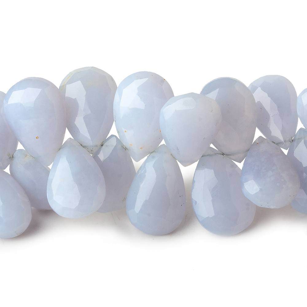 9x7-13x9mm Violetish Blue Chalcedony Faceted Pear Beads 8 inch 60 pieces (ONLINE ORDER ONLY)