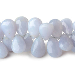 9x7-13x9mm Violetish Blue Chalcedony Faceted Pear Beads 8 inch 60 pieces (ONLINE ORDER ONLY)