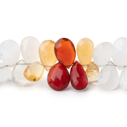 9x7-14x6mm Multi Color Fire Opal Faceted Pear Beads 9.25 inch 64 pieces (ONLINE ORDER ONLY)