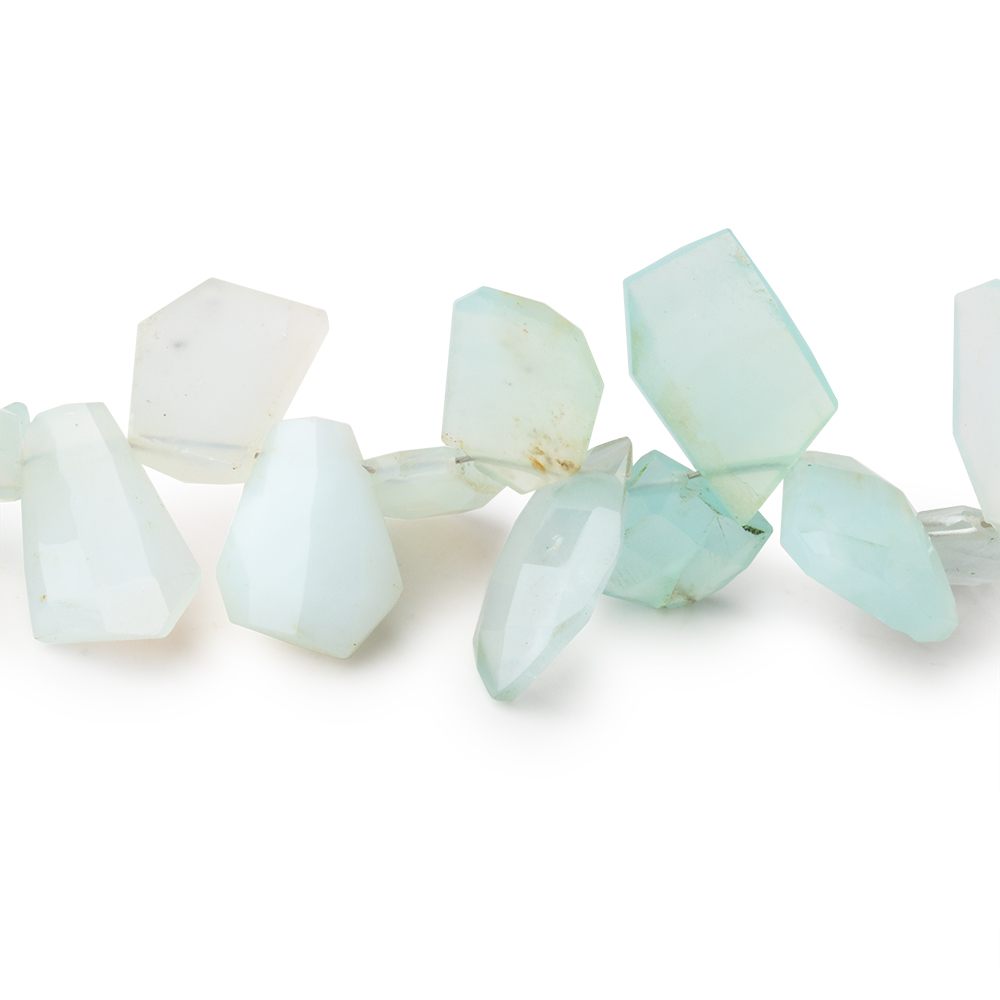 9x7-14x8mm Blue Peruvian Opal Faceted Freeform Beads 7.5 inch 43 pieces (ONLINE ORDER ONLY)