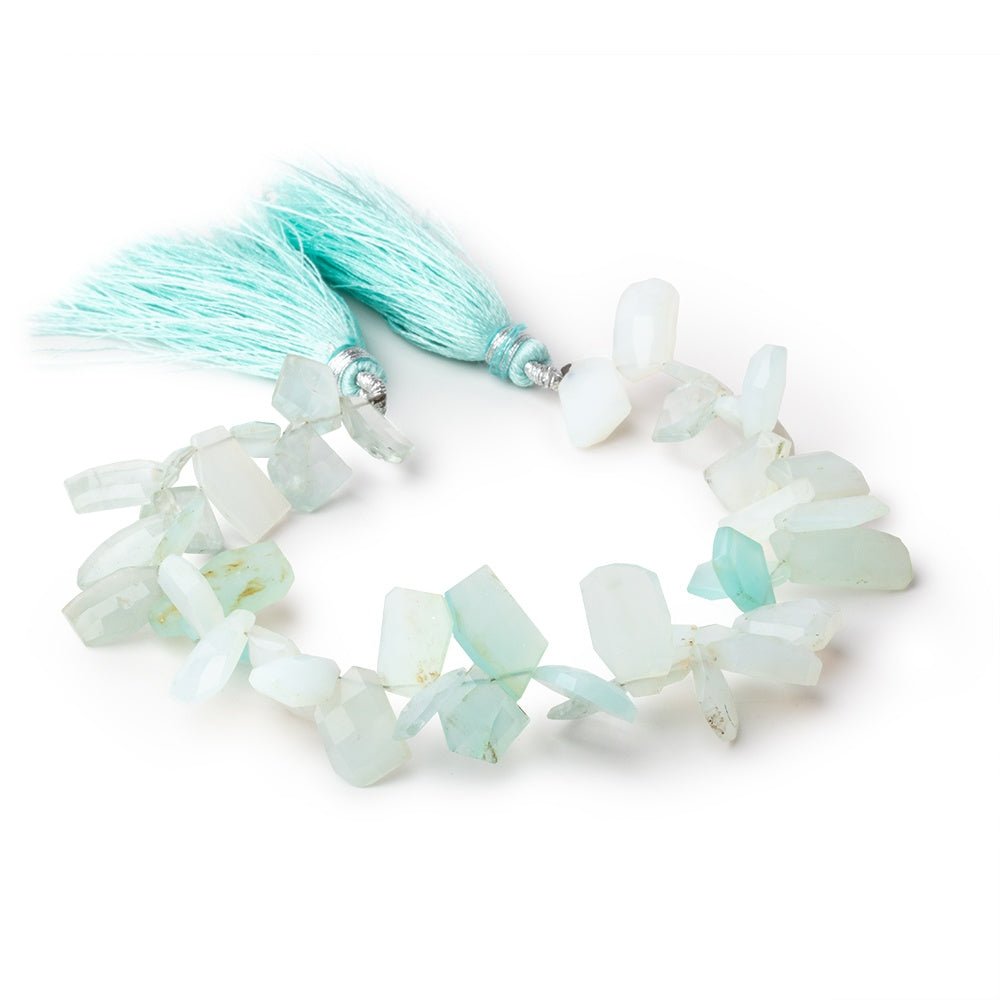 9x7-14x8mm Blue Peruvian Opal Faceted Freeform Beads 7.5 inch 43 pieces (ONLINE ORDER ONLY)