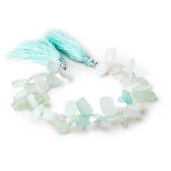 9x7-14x8mm Blue Peruvian Opal Faceted Freeform Beads 7.5 inch 43 pieces (ONLINE ORDER ONLY)