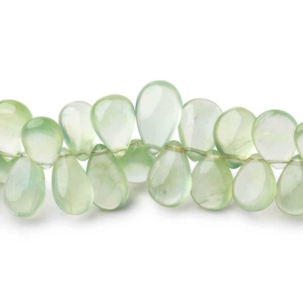 9x7-14x8mm Prehnite Plain Pear Beads 8 inch 48 pieces (ONLINE ORDER ONLY)