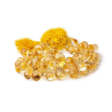 9x7-15x11mm Citrine Tear Drop Briolette 8 inch 65 pieces (ONLINE ORDER ONLY)