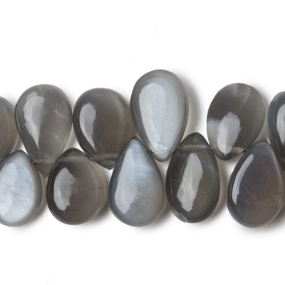 9x7-15x7mm Platinum Grey Moonstone Plain Pear Beads 8 inch 47 pieces (ONLINE ORDER ONLY)