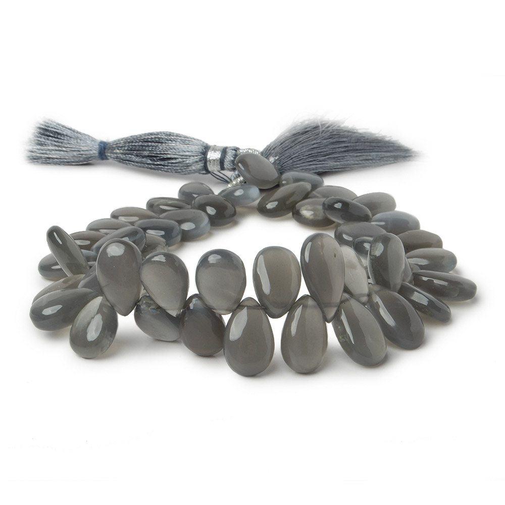 9x7-15x7mm Platinum Grey Moonstone Plain Pear Beads 8 inch 47 pieces (ONLINE ORDER ONLY)