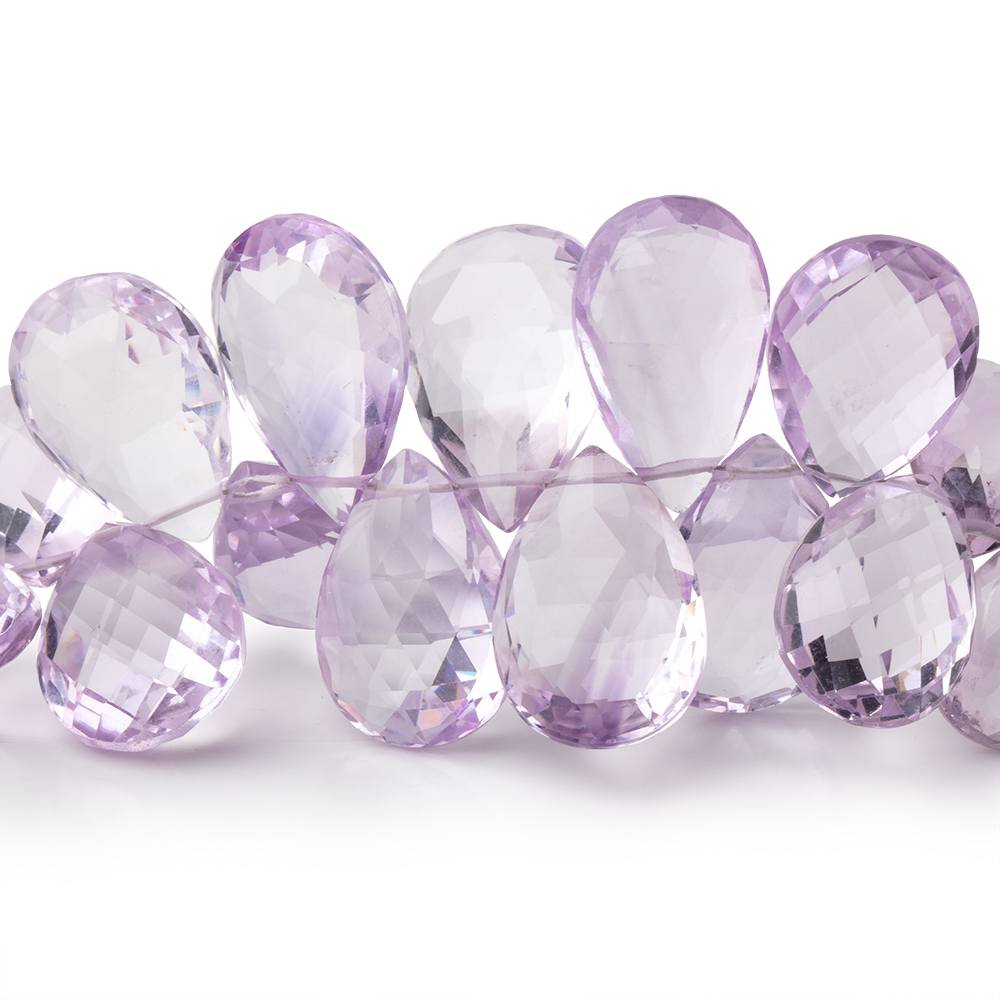 9x7-17x12mm Pink Amethyst Faceted Pear Beads 7 inch 48 pieces (ONLINE ORDER ONLY)
