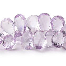 9x7-17x12mm Pink Amethyst Faceted Pear Beads 7 inch 48 pieces (ONLINE ORDER ONLY)
