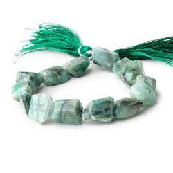 9x7-17x9mm Brazilian Emerald faceted nugget beads 8 inch 15 pieces (ONLINE ORDER ONLY)