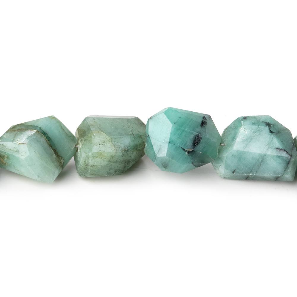 9x7-17x9mm Brazilian Emerald faceted nugget beads 8 inch 15 pieces (ONLINE ORDER ONLY)