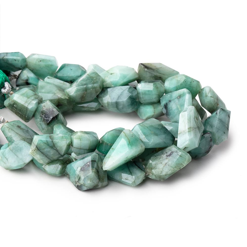 9x7-17x9mm Brazilian Emerald faceted nugget beads 8 inch 15 pieces (ONLINE ORDER ONLY)