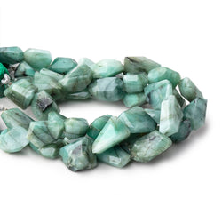 9x7-17x9mm Brazilian Emerald faceted nugget beads 8 inch 15 pieces (ONLINE ORDER ONLY)