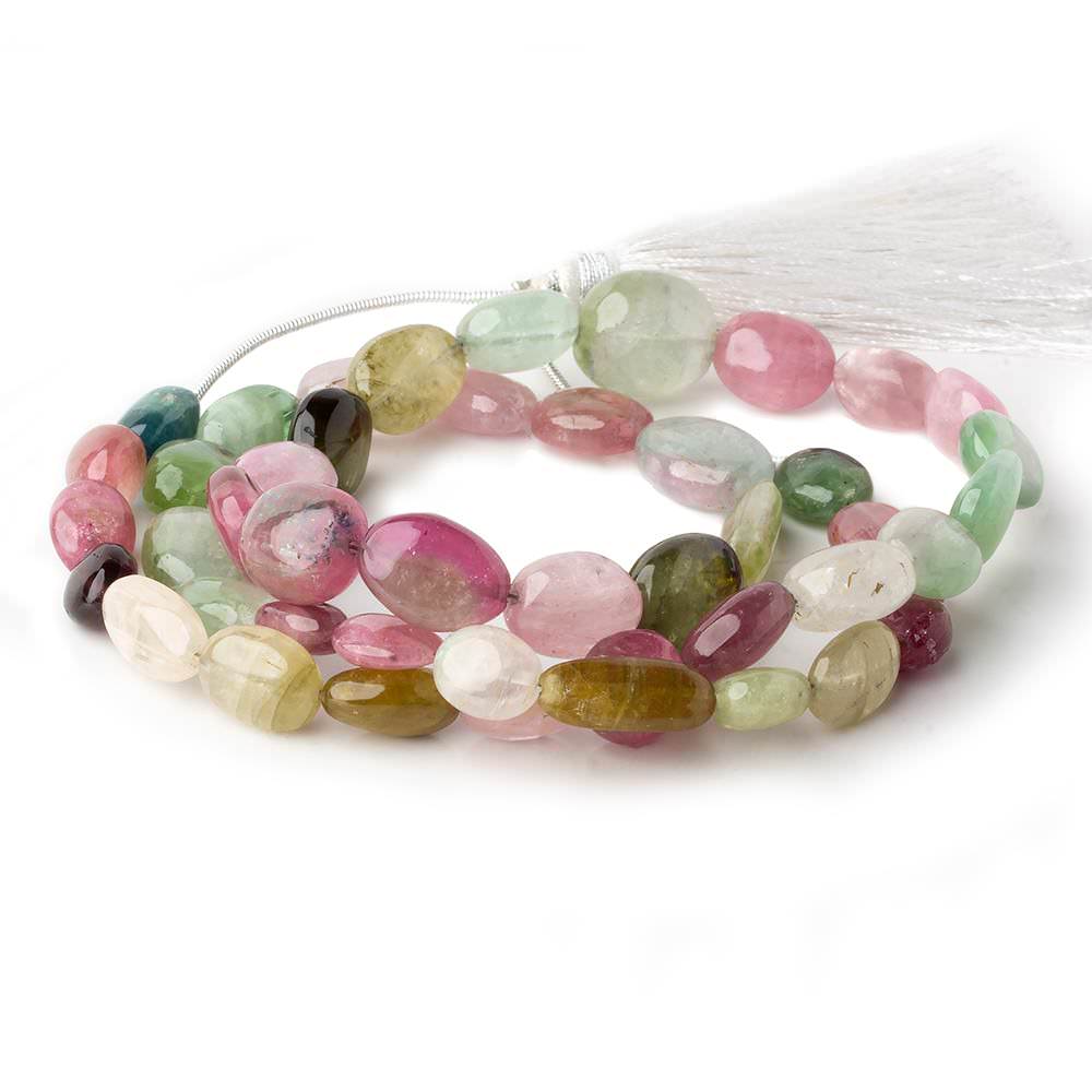 9x7-20x7mm Multi Color Tourmaline plain nugget beads 20 inch 46 pieces A (ONLINE ORDER ONLY)
