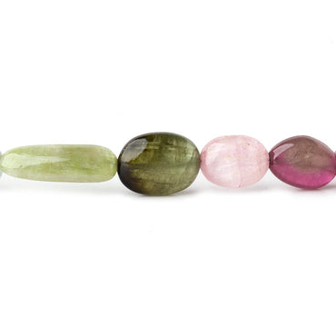 9x7-20x7mm Multi Color Tourmaline plain nugget beads 20 inch 46 pieces A (ONLINE ORDER ONLY)