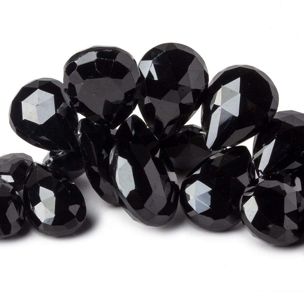 9x7-21x13mm Black Spinel Faceted Pear & Heart Beads 15 Inch 94 pieces (ONLINE ORDER ONLY)