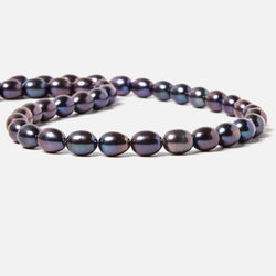 9x7.5-9.5x7.5mm Peacock Straight Drill Oval Freshwater Pearl 43 pcs (ONLINE ORDER ONLY)