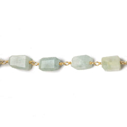 9x7mm Aquamarine faceted nugget Vermeil Chain by the foot 22 pieces (ONLINE ORDER ONLY)