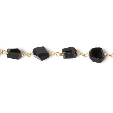 9x7mm Black Spinel faceted nugget Vermeil Chain by the foot 22 pieces (ONLINE ORDER ONLY)