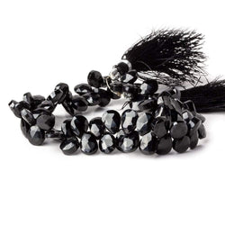 9x7mm Black Spinel Faceted Pears 8 inch 65 beads (ONLINE ORDER ONLY)