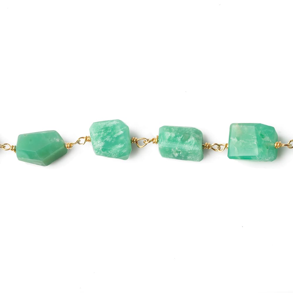 9x7mm Chrysoprase faceted nugget Vermeil Chain by the foot 22 pieces (ONLINE ORDER ONLY)