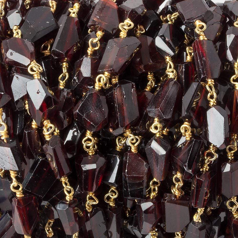 9x7mm Garnet Faceted Nuggets on Vermeil Chain (ONLINE ORDER ONLY)