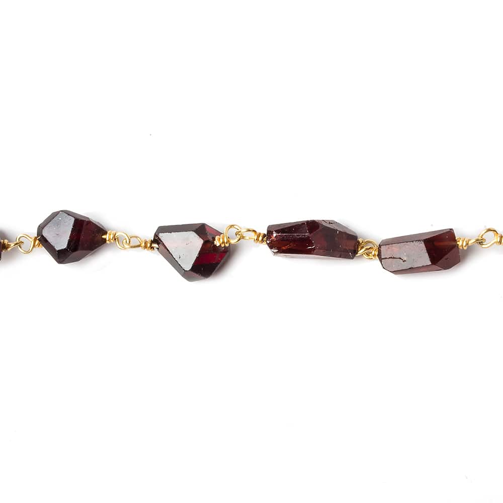 9x7mm Garnet Faceted Nuggets on Vermeil Chain (ONLINE ORDER ONLY)
