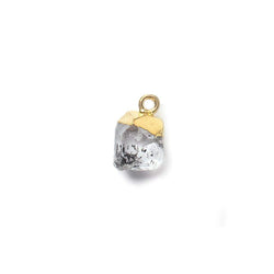 9x7mm Gold Leafed Herkimer Diamond Crystal Quartz Focal Pendant 1 piece (ONLINE ORDER ONLY)