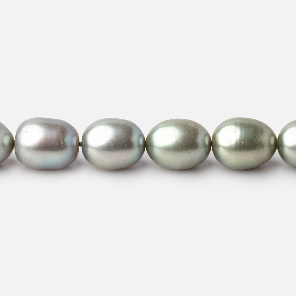 9x7mm Sage Green Oval Freshwater Pearls 16 inch 42 pieces (ONLINE ORDER ONLY)