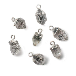 9x7mm Silver Leafed Herkimer Diamond Crystal Quartz Focal Pendant 1 piece (ONLINE ORDER ONLY)