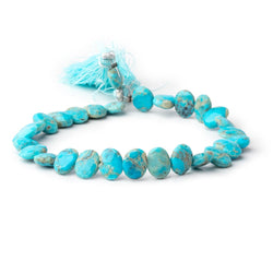 9x7mm Sleeping Beauty Turquoise Faceted Side Drill Ovals 8 inch 28 Beads (ONLINE ORDER ONLY)