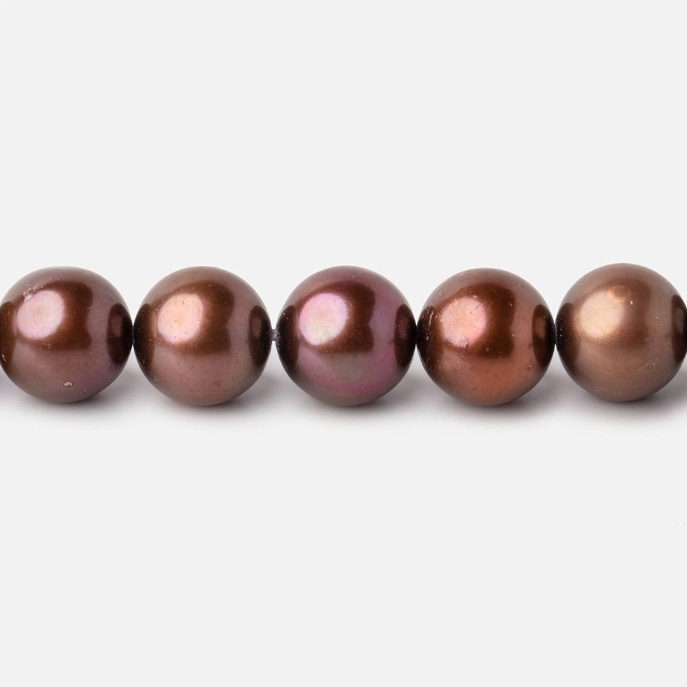 9x8-10x9mm Chocolate Brown Off Round Pearl Beads 15 inch 46 pieces (ONLINE ORDER ONLY)