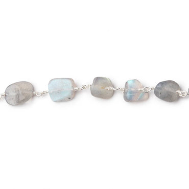 9x8-10x9mm Labradorite Plain Nuggets on Silver Plated Chain (ONLINE ORDER ONLY)