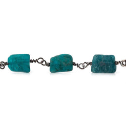9x8-11x8mm Matte Apatite plain rectangle Black Gold plated Chain by the foot (ONLINE ORDER ONLY)