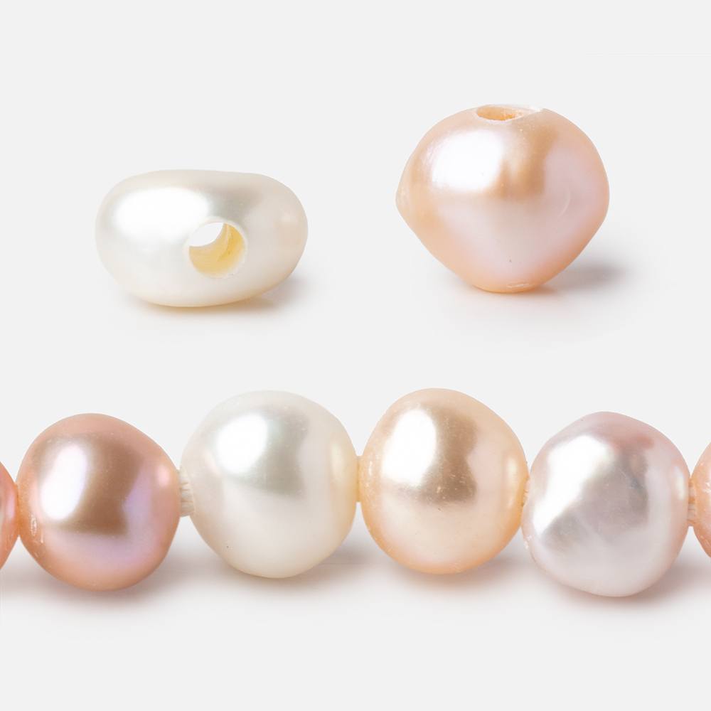 9-11mm Tri-Color Baroque Large Hole Baroque Pearls Set of 10 (ONLINE ORDER ONLY)