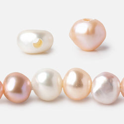 9-11mm Tri-Color Baroque Large Hole Baroque Pearls Set of 10 (ONLINE ORDER ONLY)